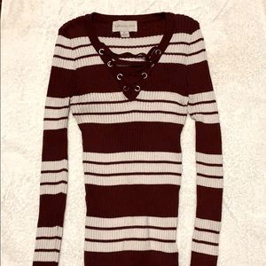 Red and white striped sweater